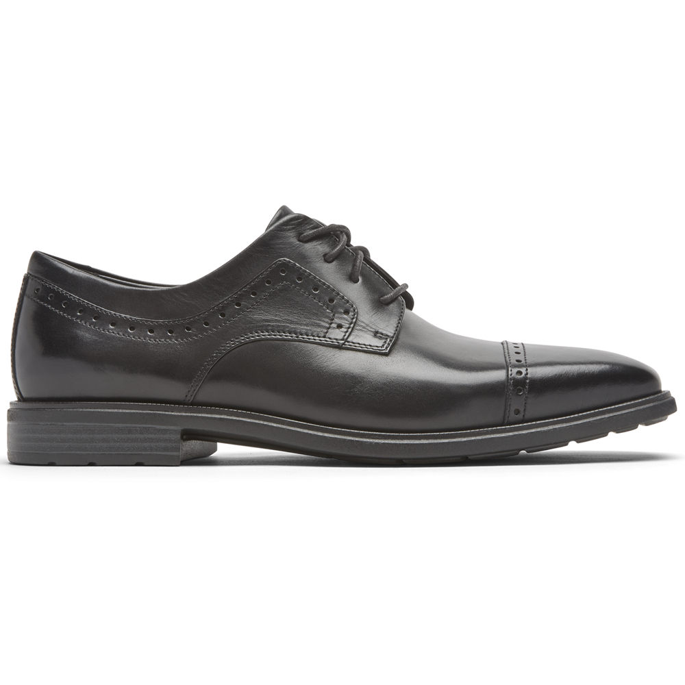 Rockport Oxfords For Mens Black - Farrow Cap Toe - JV5493026